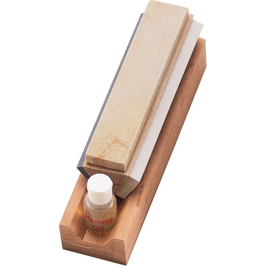 AC 22 8 Inch Tri Hone Sharpner With Honing Oil 3 AC 22 8 Inch Tri Hone Sharpner With Honing Oil