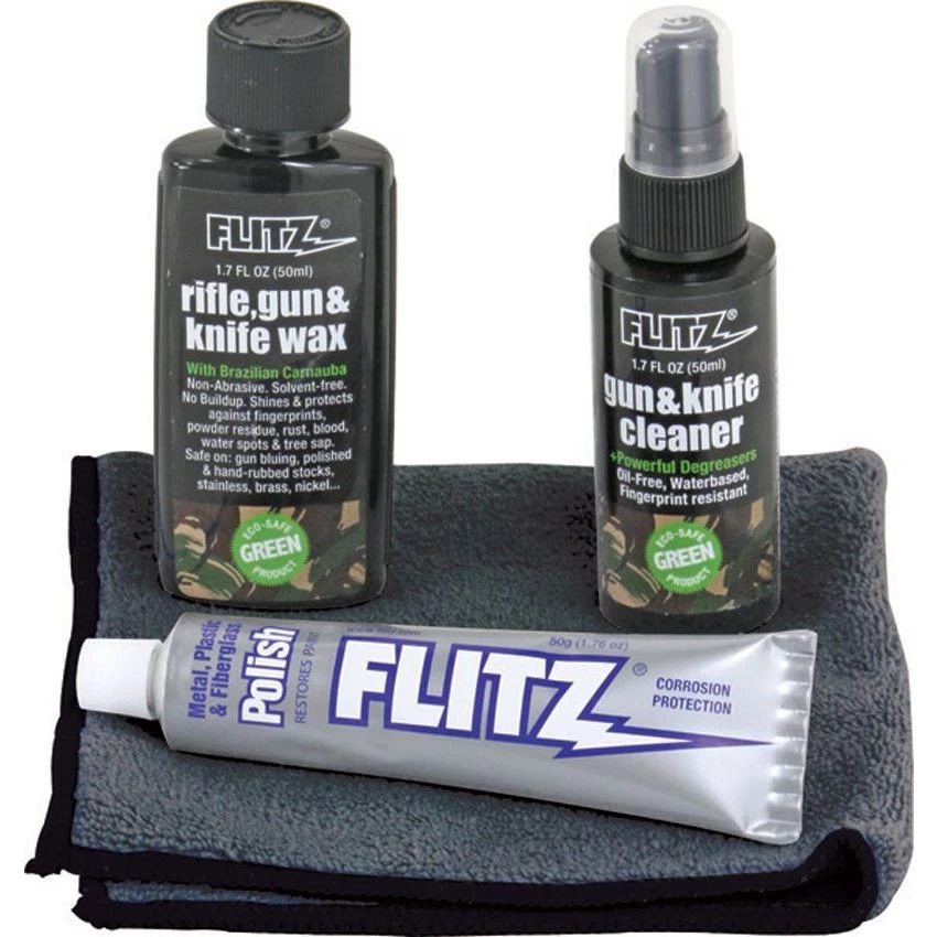 Flitz 41501 Gun/Knife Care Kit With Spray Bottle Stainless Steel & Chrome Clean 3 Flitz 41501 Gun/Knife Care Kit With Spray Bottle Stainless Steel & Chrome Clean