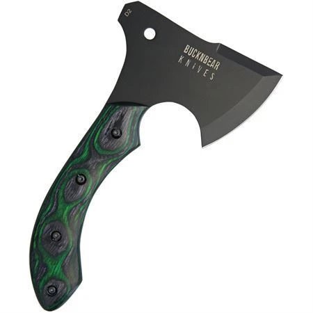 BucknBear 10054AX Tactical Army Hatchet Black Finish Cutting Edge Axe With Black And Green Wood Handle 4 BucknBear 10054AX Tactical Army Hatchet Black Finish Cutting Edge Axe With Black And Green Wood Handle - Image 2