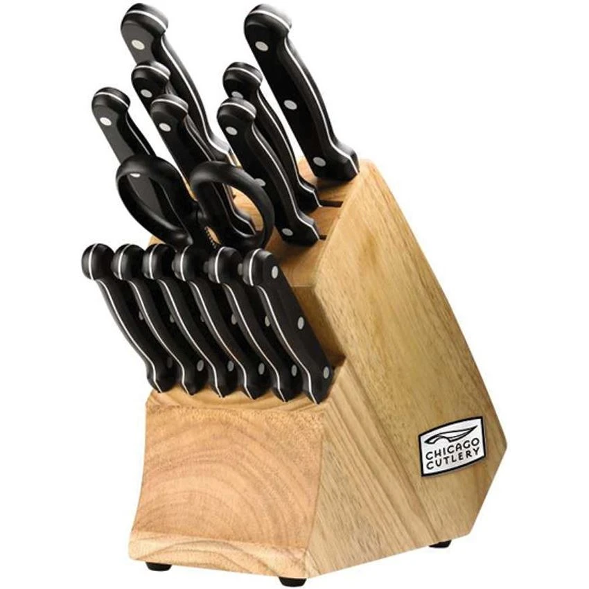 Chicago 01034 Essentials 15 Piece Block Set With Black Polymer Handle 3 Chicago 01034 Essentials 15 Piece Block Set With Black Polymer Handle