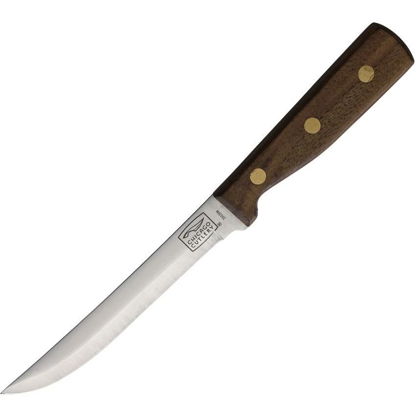 Chicago 61SP 6" High Carbon Stainless Blade Utility Knife With Walnut Handle 3 Chicago 61SP 6" High Carbon Stainless Blade Utility Knife With Walnut Handle