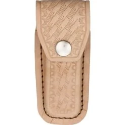 Sheath 204 3 1/2 Inch To 4 Inch Knife Belt Pouch With Natural Basketweave Leather