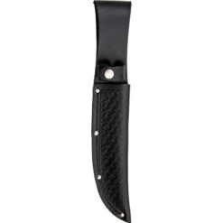 Sheath 210 6 Inch Straight Knife With Black Basketweave Leather Construction