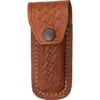 Sheath 1131 Folding Knife With Dark Brown Leather Embossed Basketweave Design -Buck Knives || TOPS Knives || Dexter Shop 183865 183894