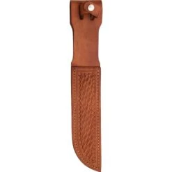 Sheath 1136 Straight Knife With Brown Basketweave Leather Construction