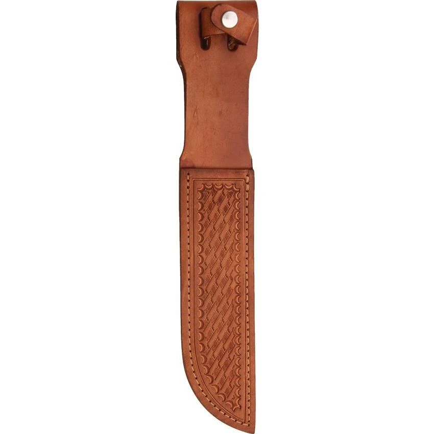 Sheath 1136 Straight Knife With Brown Basketweave Leather Construction 3 Sheath 1136 Straight Knife With Brown Basketweave Leather Construction