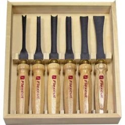 Flexcut MC150 Six Piece Mallet Starter Set Carbon Steel Blade With Wood Handle