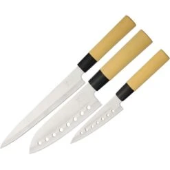 Hen & Rooster IK100 Kitchen Knife Set With Natural Wood Handle