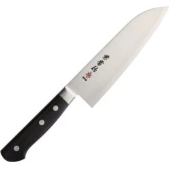 Kanetsune 123 Santoku Knife With Black Smooth Wood Handle