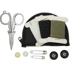 Bushcraft S135AB Sewing Kit In Black Nylon Zippered Storage Pouch