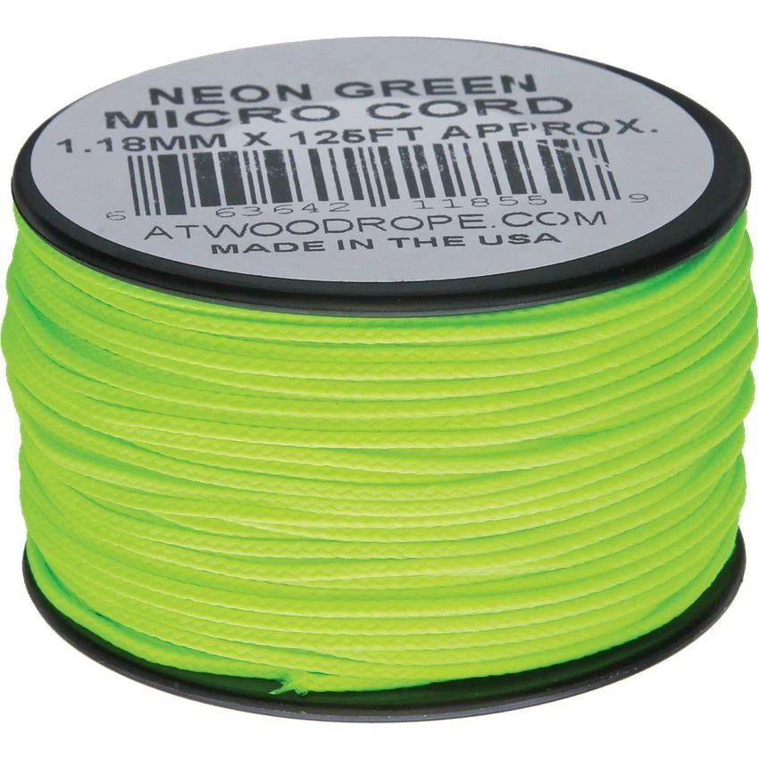 Atwood 1284 Neon Green Micro Cord With Nylon Construction - 125Ft 3 Atwood 1284 Neon Green Micro Cord With Nylon Construction - 125Ft