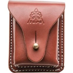 TOPS Knives TOPS SHLLBP01 Leather Bushcraft Pouch Knife With Brown Leather Construction
