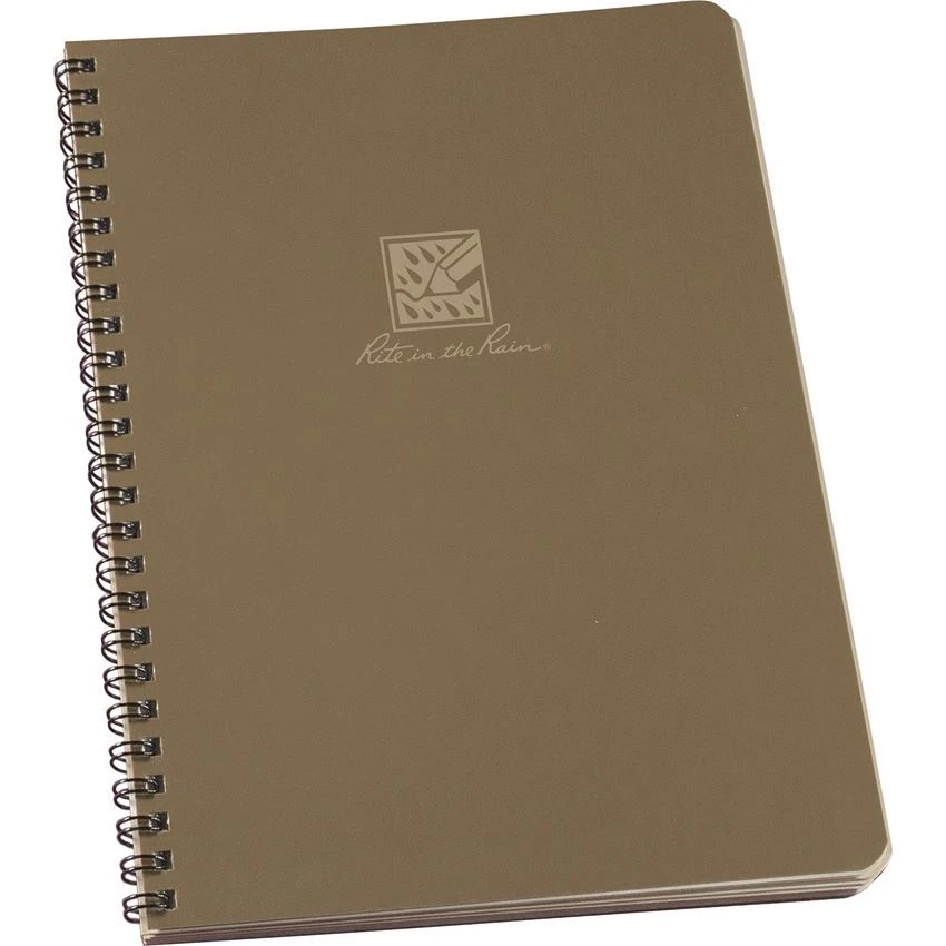 Rite In The Rain 973TDGLG Large Side Spiral Dot Grid Tan 3 Rite In The Rain 973TDGLG Large Side Spiral Dot Grid Tan